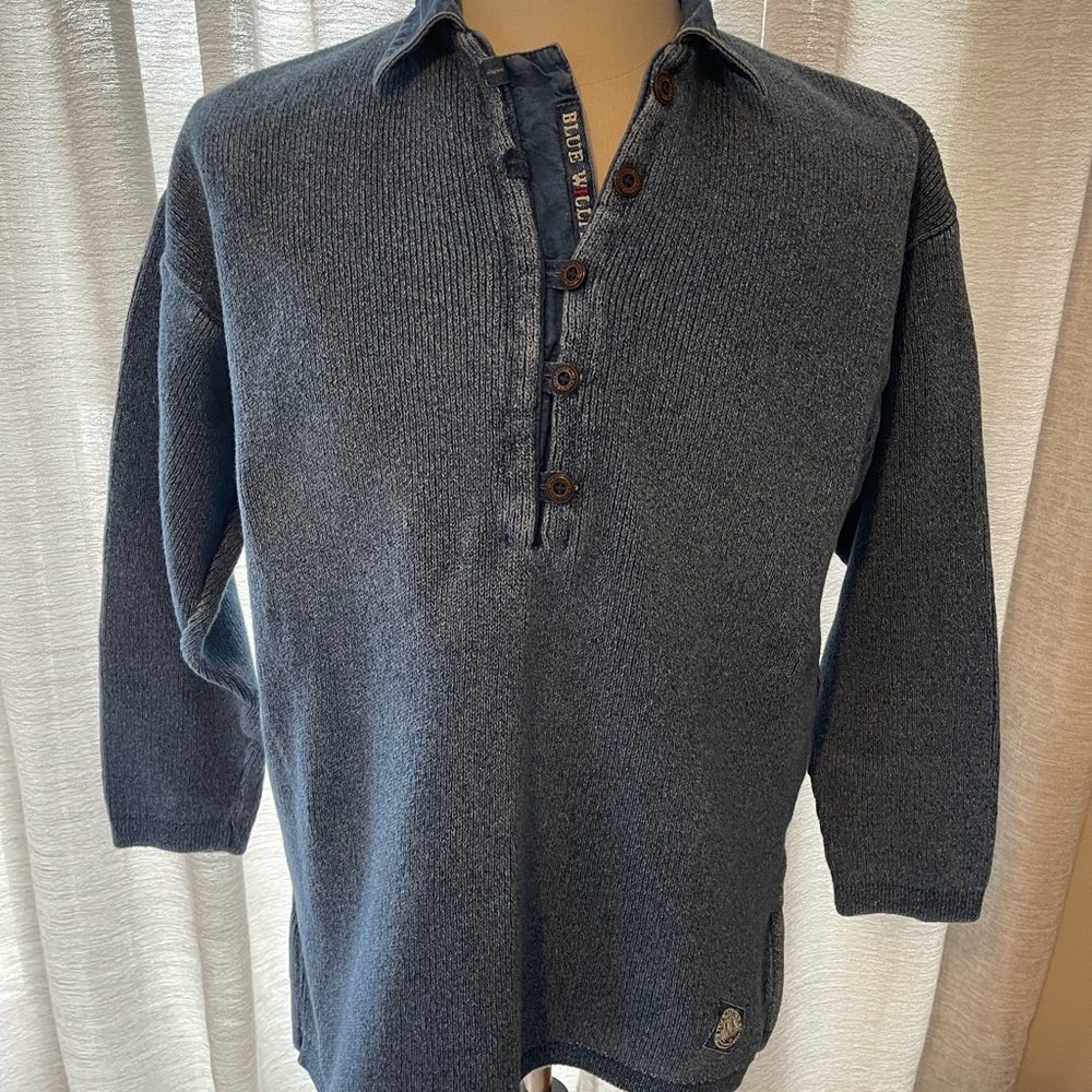 Vintage - Denim and Cotton Knit Sweater